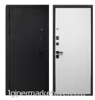 Входная металлическая дверь Вертикаль Сатин Черный  | Первый Гипермаркет Дверей Входная металлическая дверь Вертикаль Сатин Черный  производителя E-Trade